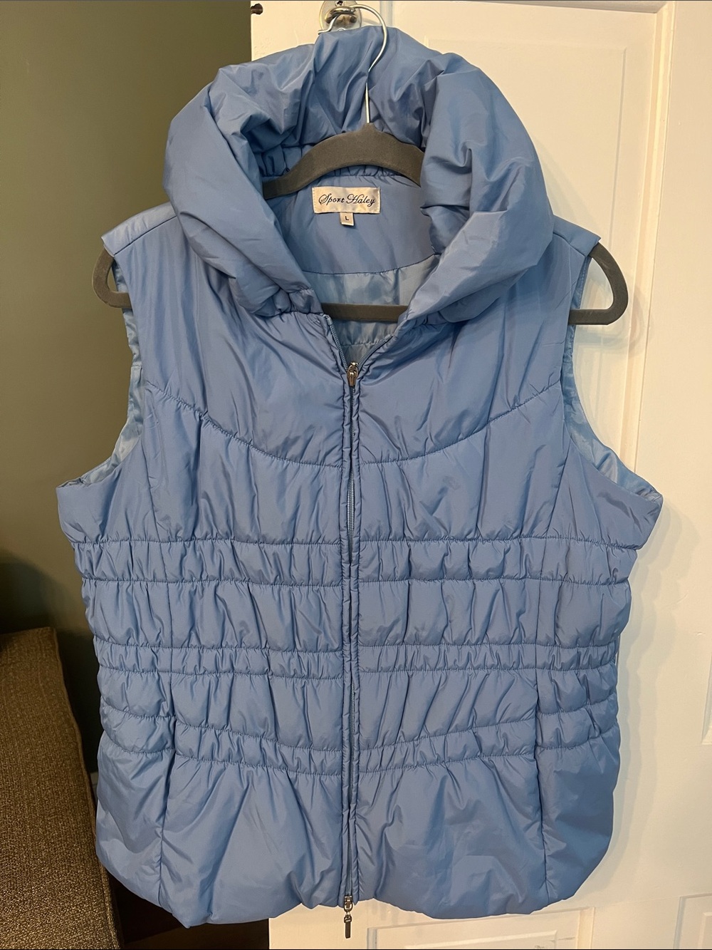 Sport Haley Periwinkle Blue Quilted Puffer Vest L